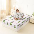 thumbnail image 4 of Manfei Pink Girly Bowtie Twin Fitted Sheet,Cute Cucumber Pattern Bedding,2pcs,1 Fitted Sheet and 1 Pillowcase, 4 of 6