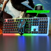 Twfbrm Gaming Keyboard and Mouse Combo, USB Wired RGB Backlit Full Size Keyboard and Mouse, 1600 DPI Ergonomic Mouse and Mechanical Feel Keyboard with Tilt Angle for PC Laptop Computer Game and Work
