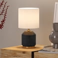 thumbnail image 5 of 15" Black and Gold Ceramic Cylinder Table Lamp With White Drum Shade, 5 of 10