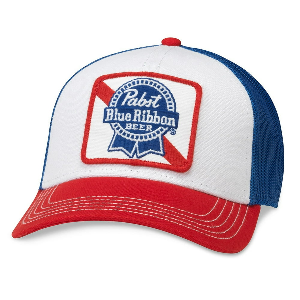 Pabst Blue Ribbon Pabst Blue Ribbon Beer Logo Adjustable Mesh Trucker