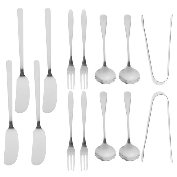 1 juego de tenedores para mantequilla de queso, cucharas, cortadores, pinzas, cubiertos para charcutería, accesorios