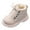Beige, variant on Krdevn Children Velvet Thickened Warm Short Boots Fashionable Outdoor Flat Princess Leather Boots,Toddler Girl Shoes,Boys Shoes,Size:3.5-4 Years