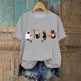 thumbnail image 2 of Duqingm Halloween Shirts for Women Funny Halloween Cat Graphic Short Sleeve Shirt Casual Fall Tee Tops,S, 2 of 4