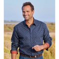 thumbnail image 4 of Atlas For Men - Camisa Estampada de Popelina para Hombre (Marino), 4 of 4