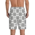 thumbnail image 4 of Lsque Retro sketch flower lines Mens Sleep Pajama Shorts,Short Pajama Pants, Cotton Ultra-Soft Knit-X-Large, 4 of 9