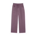 thumbnail image 7 of Endives Linen Pants For Women Wide Leg Pants High Waist Tie Up Solid Color Vacation Pant With Pockets Purple, 7 of 7