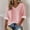 #66-Pink, variant on Craaazy Breast Cancer Shirts For Women Comfortable V-Neck Long Sleeve Solid Casual Waffle T-shirt Blouse Gifts