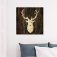 thumbnail image 2 of Wynwood Studio 'Gold Stag' Animals Wall Art Canvas Print - Gold, Brown, 12" x 12", 2 of 2