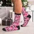 thumbnail image 7 of Xecao Panda Heart Valentine Print Crew Socks for Men and Women, Men's Soft Moisture-wicking Sock, 7 of 7