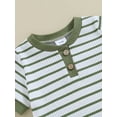 thumbnail image 6 of Bslissey Baby Boys Girls Shorts Set 3M 6M 9M 12M 18M Short Sleeve Striped Print Romper with Elastic Waist Shorts 2Pcs Outfits Newborn Infant Summer Casual Clothes, 6 of 9