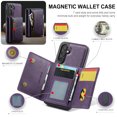thumbnail image 4 of Wallet Case Compatible with Samsung Galaxy S23 FE, [Support MagSafe Wireless Charging] Flip Magnetic PU Leather Wallet Phone Cover with Detachable Card Holder for Samsung Galaxy S23 FE, Purple, 4 of 14