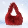 thumbnail image 1 of Bolso Hobo esponjoso para mujer, Bolso de muñeca suaves y esponjosos, Bolso diario de invierno para niñas Y2K de piel sintética, 1 of 5