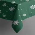 thumbnail image 3 of Green Christmas Snowflake Pattern Rectangle Tablecloth 60"x84",Waterproof Polyester Rectangle Table Cloth, Wipeable Spillproof Polyester Tablecloth for Dining, Camping, Indoor and Outdoor, 3 of 5