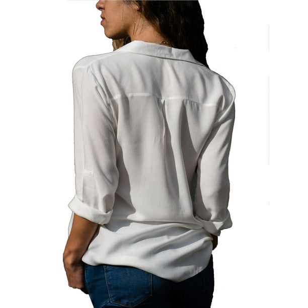 All Over Print Shirt Collar Regular Womens Tunics & Tops