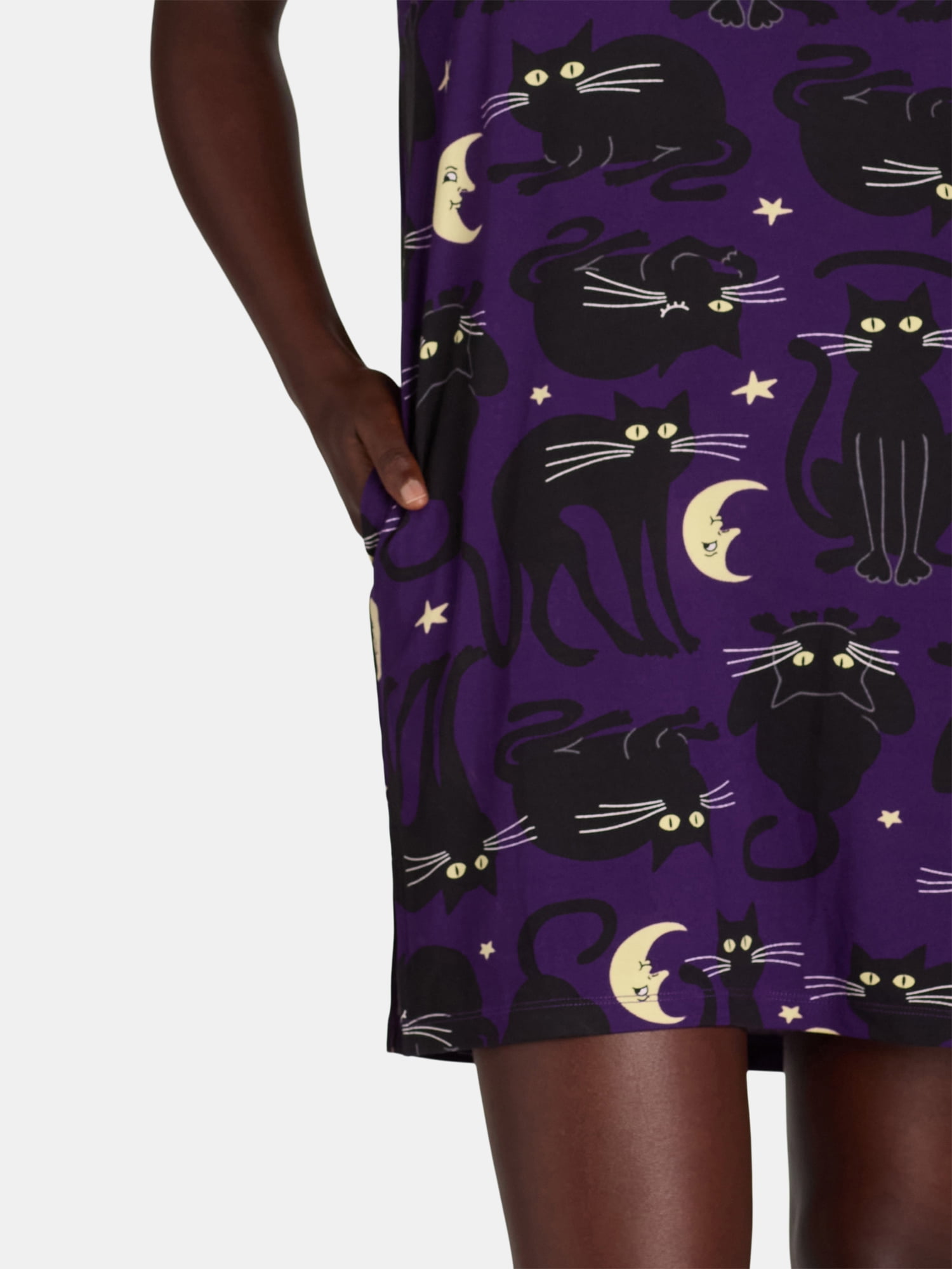 Women's Halloween Cats Sleepshirt Top by Way to Celebrate