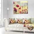 thumbnail image 2 of Designart Poppy Flowers on Green Background - Floral Throw Pillow - 16x16, 2 of 4