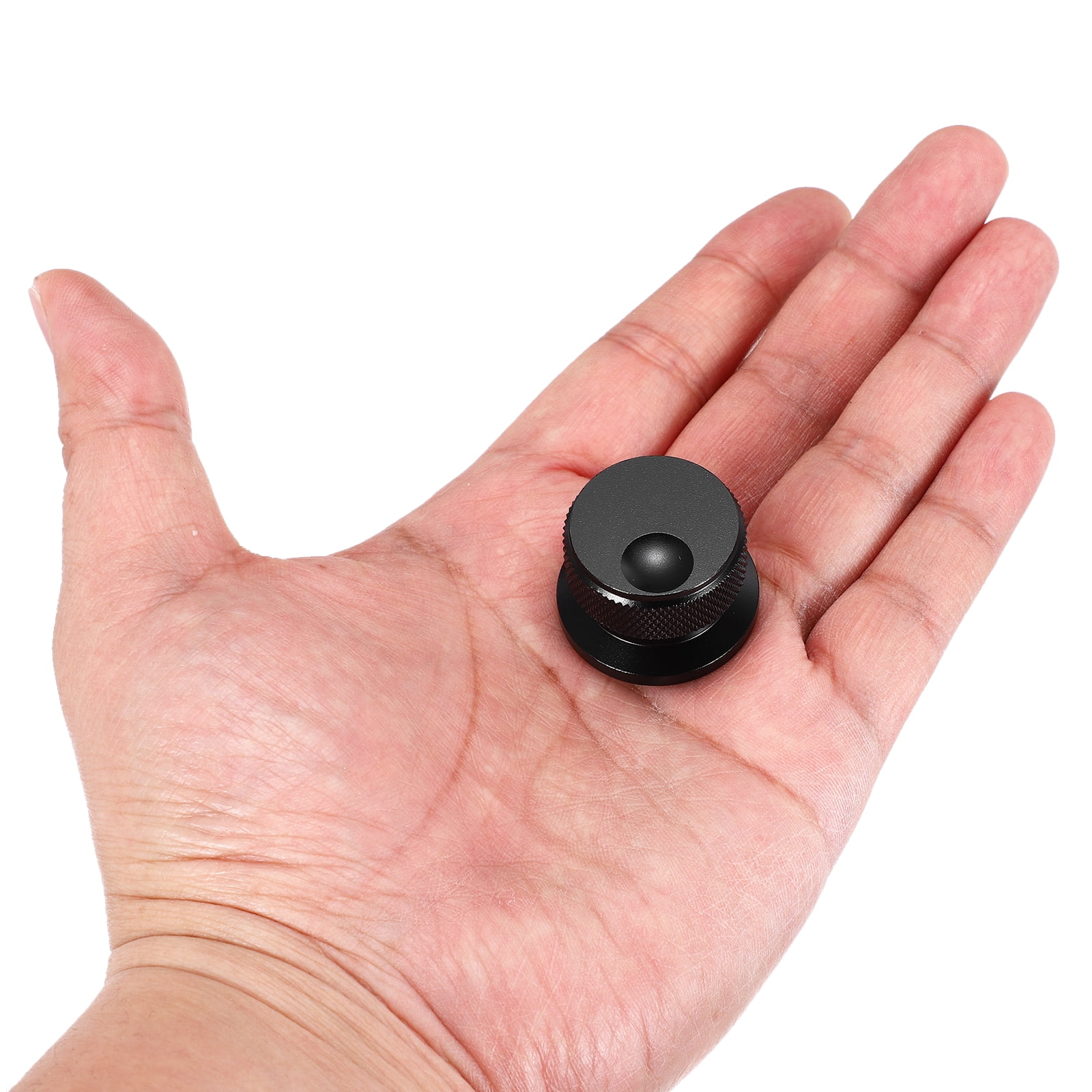 2 Pcs Aluminium Potentiometer Knobs, 1/4" (6mm) Universal Volume Tone Control Knobs with Oval Groove Indicator, 4/5" Black(30x20mm)