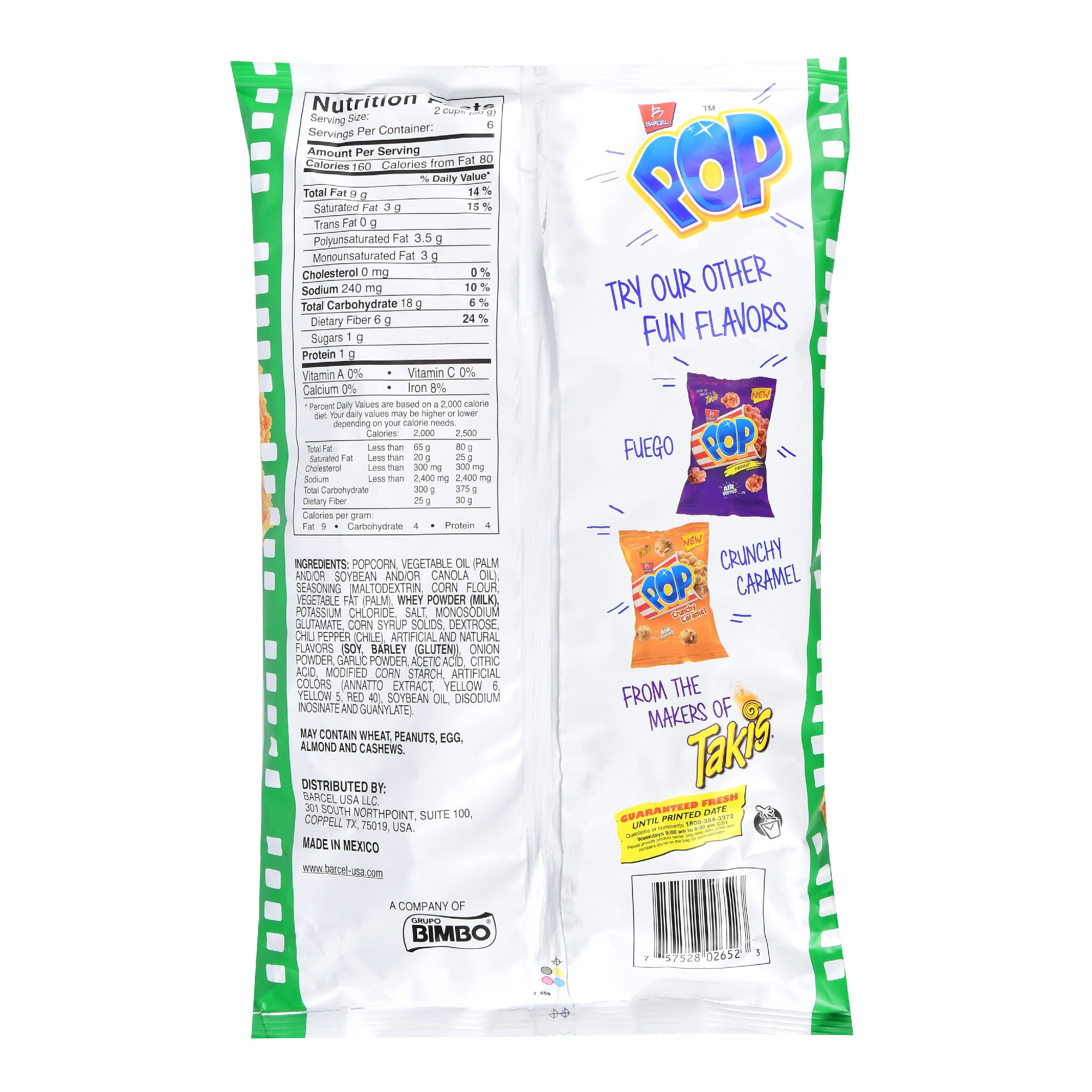 Barcel USA Barcel Pop Popcorn, 6.3 oz