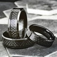 thumbnail image 2 of Tungsten Rings for Men Wedding Bands for Him 8mm Black Carbon Fiber Inlay, 2 of 7