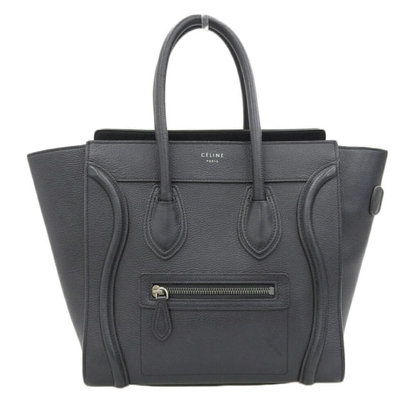 Pre-Owned Celine Luggage Micro Shopper 189793DRU Handbag in Black Leather (Good)