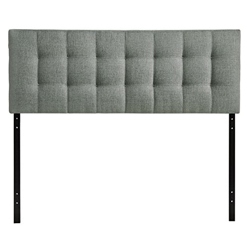 Modway Lily Upholstered Tufted Linen Fabric Full Headboard Size In Gray
