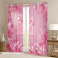 thumbnail image 2 of Feelyou Initial E Black Out Curtains, Pink Stars Balloon Curtains Pack of 2 (42x63 Each), 2 of 6