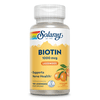 Solaray High Potency Biotin 1000 mcg | Natural Orange Juice Flavor | Healthy Hair, Skin & Nails Support | 100 Lozenges