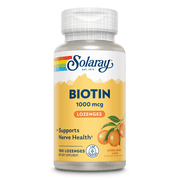Solaray High Potency Biotin 1000 mcg | Natural Orange Juice Flavor | Healthy Hair, Skin & Nails Support | 100 Lozenges
