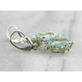 thumbnail image 2 of 2CT Pear Cut Aquamarine 925 Silver Drop Dangle Earrings 14k White Gold Plated, 2 of 2