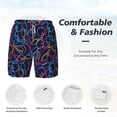 thumbnail image 6 of Picia Multicolor Bowling pattern Mens Swim Trunks with Compression Liner Stretch Beach Shorts Quick Dry with Zipper Pockets No-Chafing Board Shorts-Small, 6 of 9