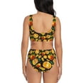 thumbnail image 3 of Wukai Tangerine Women's Bikini Set Two Piece,wimsuit High Waisted V Neck Twist Front Adjustable Spaghetti Straps Bathing Suit-Large, 3 of 7