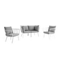 thumbnail image 2 of Modway Riverside 4 Piece Outdoor Patio Aluminum Set in White Gray, 2 of 10