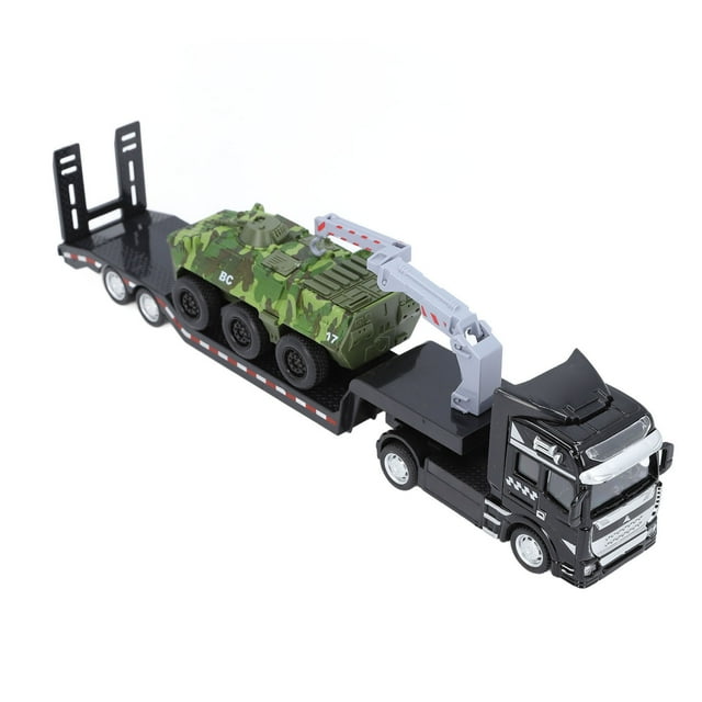 Jouet Remorque Militaire en Alliage Premium, Modèle de Camion de Collection Réaliste Détachable pour Exposition, Jeu et Décoration Intérieure