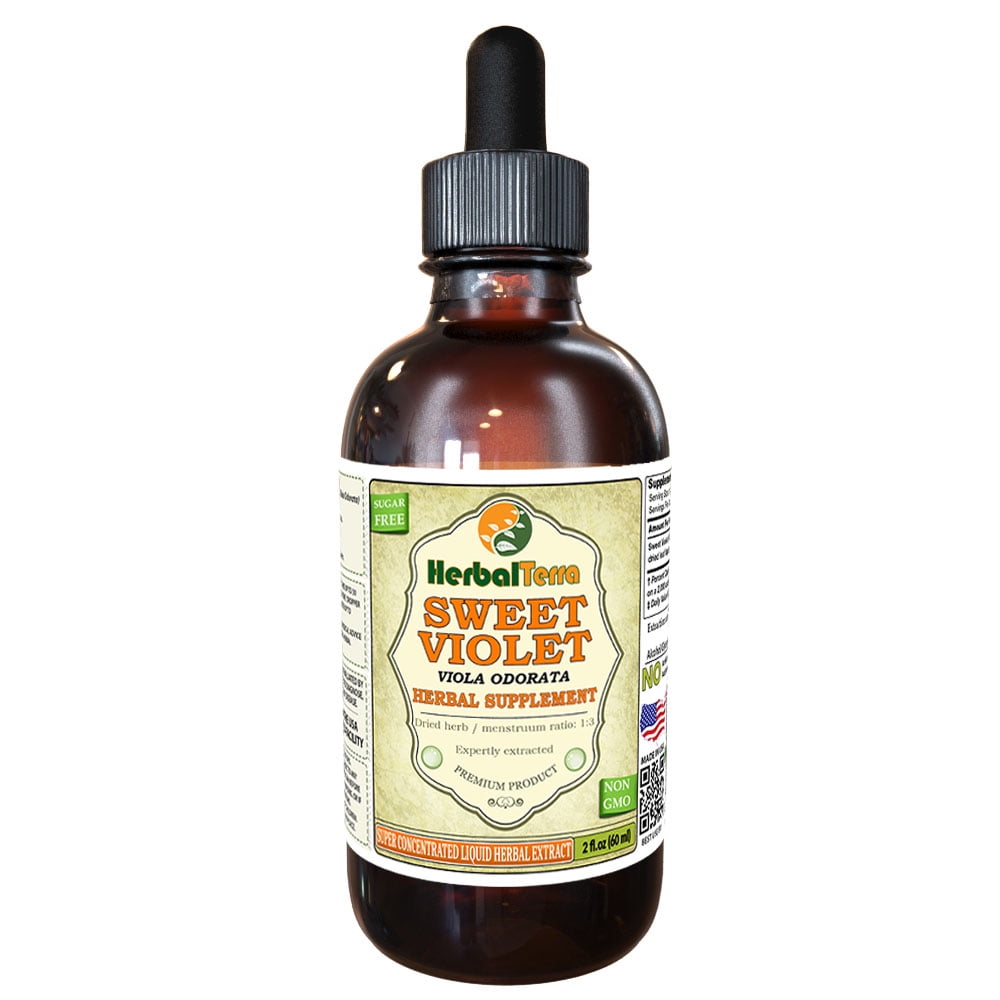 Sweet Violet (Viola Odorata) Tincture, Organic Dried Leaves Liquid