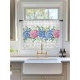 thumbnail image 3 of Sheer Curtains 54 Inch Length, Blue Pink Hydrangea Semi Sheer Curtains Light Filtering Window Treatment, Eucalyptus Leaves Grey Plaid Privacy Voile Drapes for Living Room Bedroom 52x54 Inch, 3 of 7