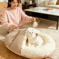 thumbnail image 4 of FEISHENTT Cat Bed for Indoor Cats, Cute Cat Bed Cave, Slipper Covered Cat Bed, Cozy Soft Pet Bed for Cat and Dog, Warm Kitten Bed House Cave,Pet House Nest for Indoor Puppy and Kitten, 4 of 5