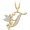 Yellow, variant on 14K White Gold Finish Round Cut White Diamond 925 Sterling Silver Diamond Cute Elf Angele With T Initial Letter Pendant Necklace for Women
