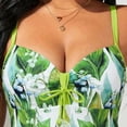 thumbnail image 6 of HOMBOM One Piece Swimsuit for Women Plus Size Swimwear Tummy Control Green Ladies Bathing Suit Tropical Printed, 6 of 8