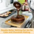 thumbnail image 2 of 5 PCS Double Boiler Melting Pot Set, Including 600 ML/0.6 QT and 1600 ML/1.7 QT Chocolate Melting Pots, Stainless Steel Pots, Spoon and Fork Tools for Melting Chocolate Candy Wax, 2 of 5