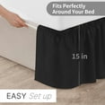 thumbnail image 2 of Elastic Wrap Around Bed Skirt Dust Ruffle Smooth Soft Bed Frame Cover 15-inch Drop (Twin, Black), 2 of 8