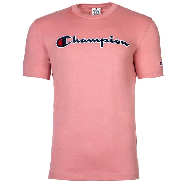 Camiseta de hombre Champion - CML Champion Logo, cuello redondo, algodón, liso Rosa M (Medium)