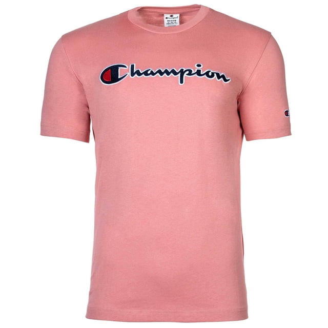Camiseta de hombre Champion - CML Champion Logo, cuello redondo, algodón, liso Rosa M (Medium)