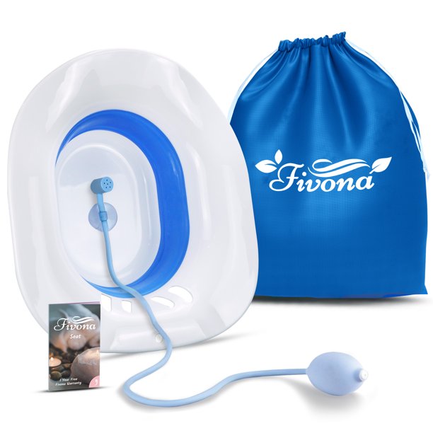 3 in 1 Sitz Bath Soak Kit Bundle of Expandable Seat with Hand Flusher