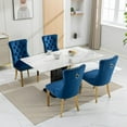 thumbnail image 2 of Velvet Dining Chairs Set of 2, Modern Upholstered Side Chairs with Chrome Legs and Nailhead Trim, Solid Wood Frame Kitchen Dining Room Chairs, Blue1, 2 of 15