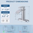 thumbnail image 5 of Wowow Waterfall Bathroom Faucet, Single Handle Vanity Faucet with Metal Pop Up Drain, Polished Chrome, 5 of 8