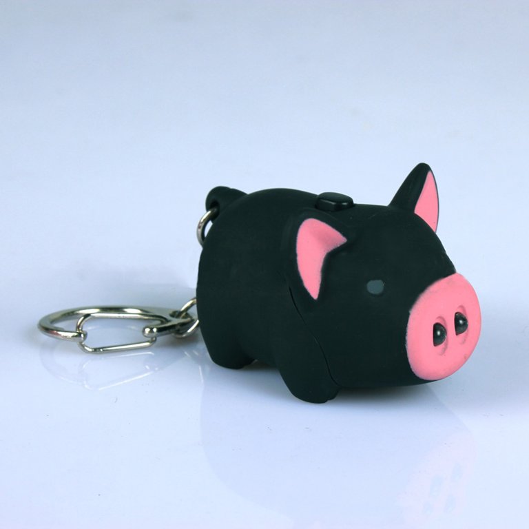 Womens Designer Keychains Cute Leather Piggy Keyrings for Women, Red