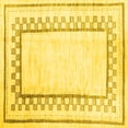 thumbnail image 1 of Ahgly Company Machine Washable Indoor Square Solid Yellow Modern Area Rugs, 3' Square, 1 of 4