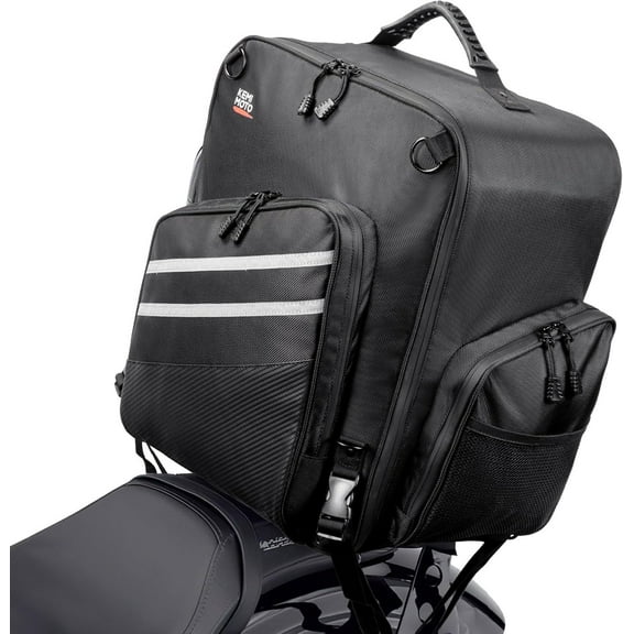 Motorcycle Sissy Bar Bag 40L Luggage Rack Tail Bag w/ Waterproof Zipper Dual Sport Backpack Adventure for Trip Camping Outdoor