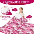 thumbnail image 3 of Pink Plaid Baseball Pattern Toddler Nap Mats for Kids Preschool,Sleeping Mat Bag or Kids,Toddler Sleeping Bag,Toddler Nap Mat or Daycare, 3 of 6