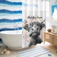 thumbnail image 5 of No Hook Shower Curtain, Black Cow Floral Shower Curtains for Bathroom with See Through Top Window, Grey Wooden Farmhouse Animals Waterproof & Washable Bath Curtain Stand Up Stall 36"x72", 5 of 9